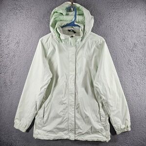 The North Face DryVent Rain Jacket Womens Large Mint Green Hooded Parka Shell